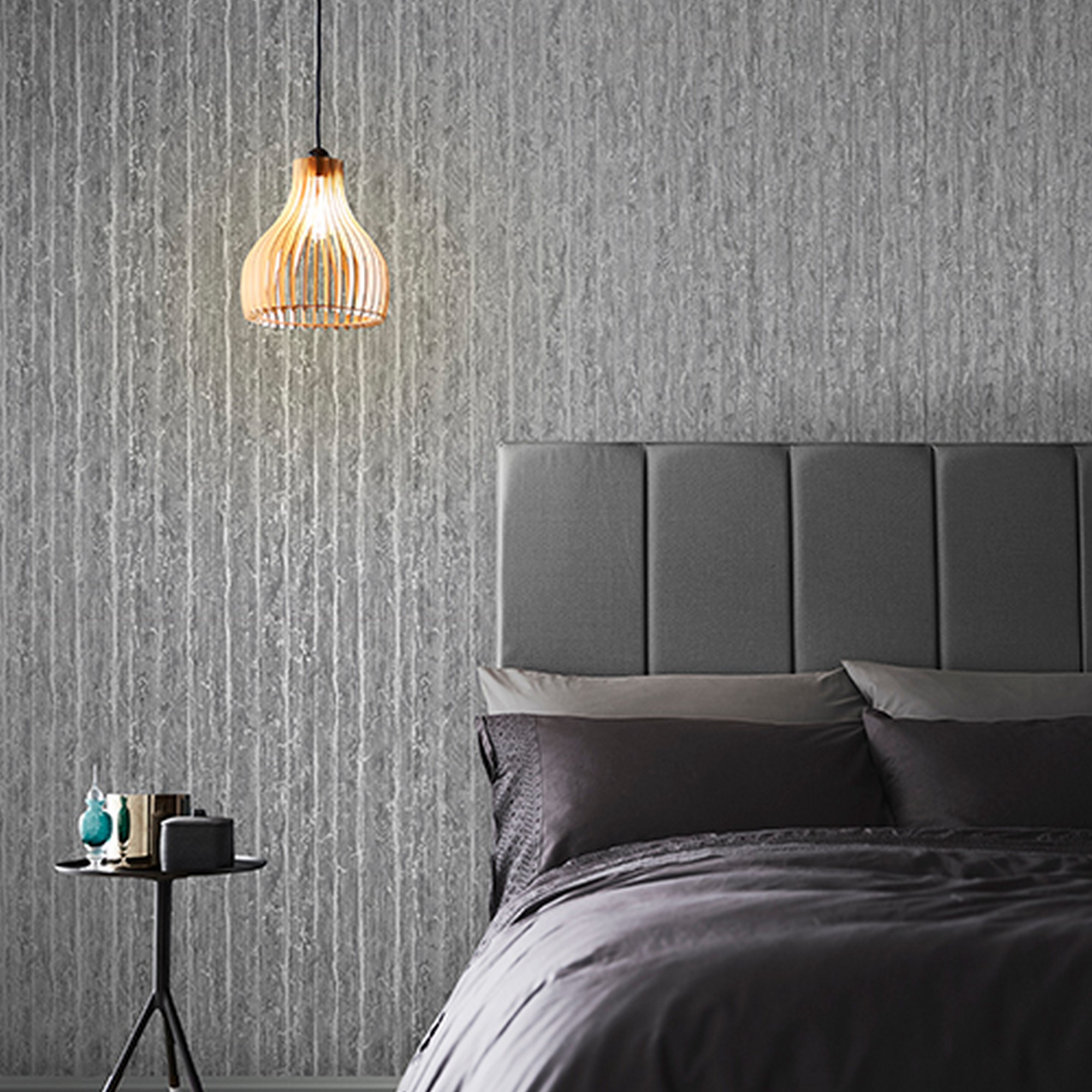 Grain Texture Ebony Wallpaper 105254 By Graham Brown In Silver Grey